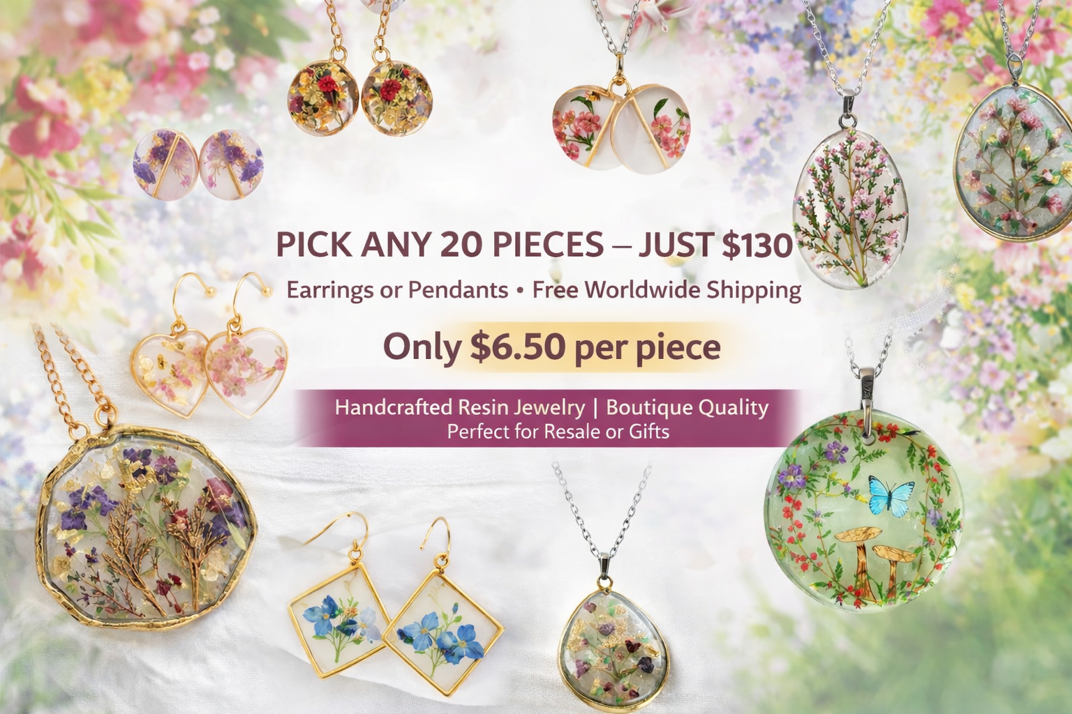 Resin jewelry assortment