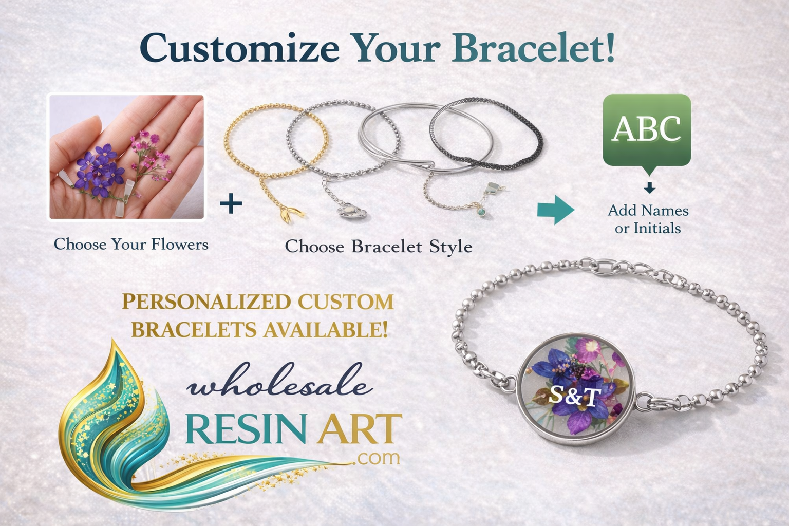 Personalized resin jewelry options